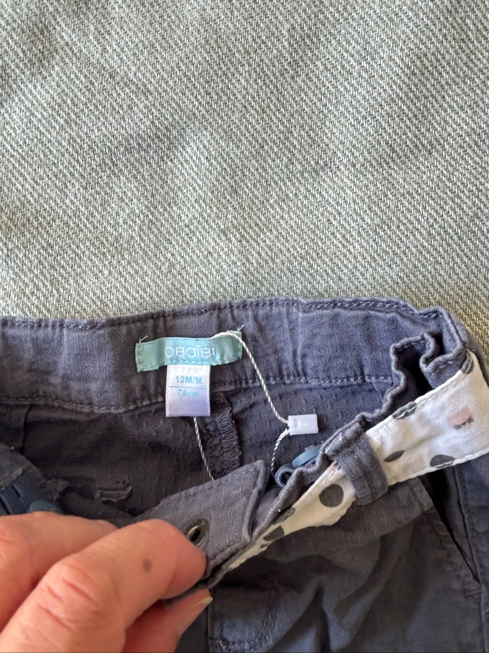 158/ Grey Trousers - Obaïbi - 12 months - 74 cm – photo 3